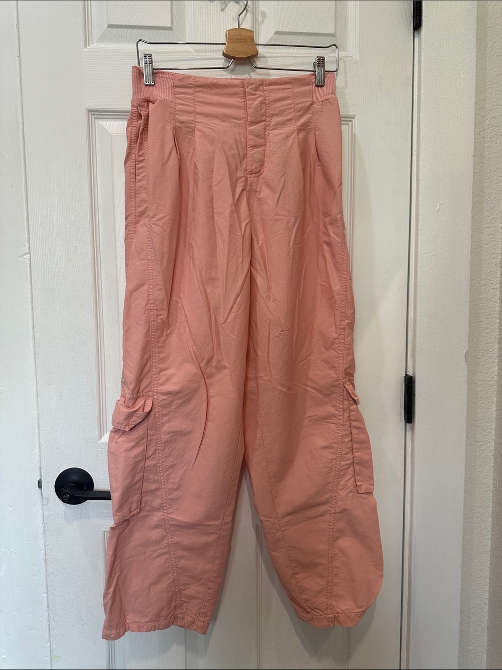 FP Movement by Free People Pink Ribbed Waistband Pants (Pink) 5 pockets